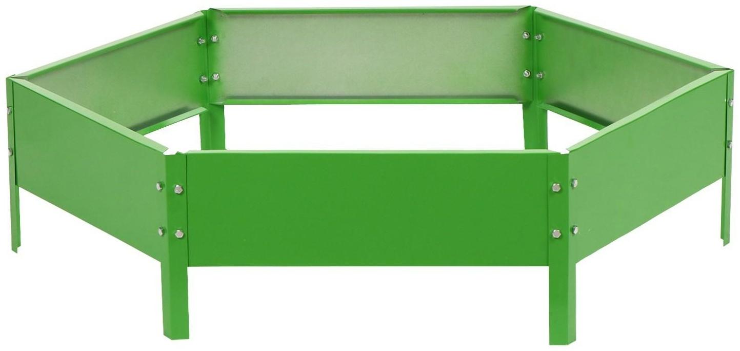 Клумба оцинкованная, d = 100 см, h = 15 см, ярко-зелёная, Greengo