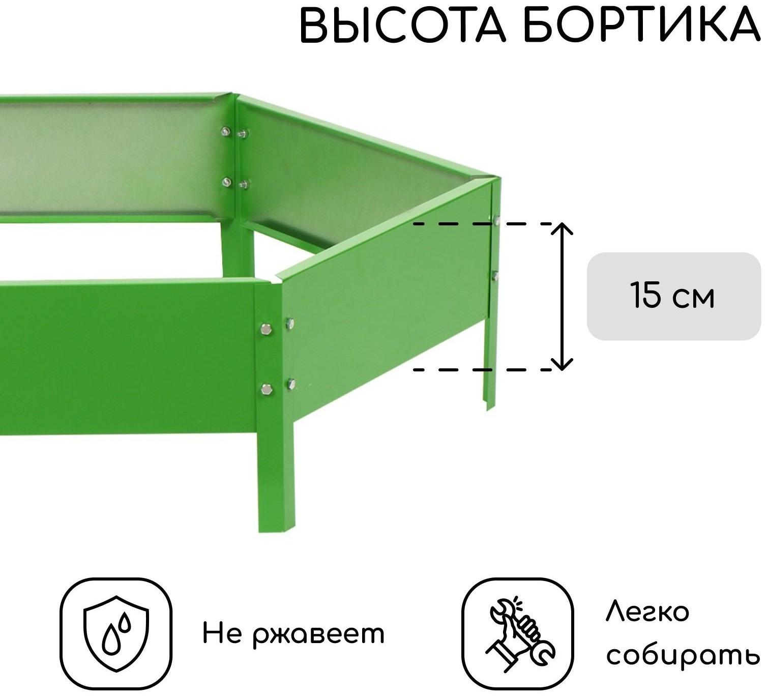 Клумба оцинкованная, d = 100 см, h = 15 см, ярко-зелёная, Greengo