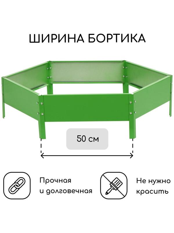 Клумба оцинкованная, d = 100 см, h = 15 см, ярко-зелёная, Greengo