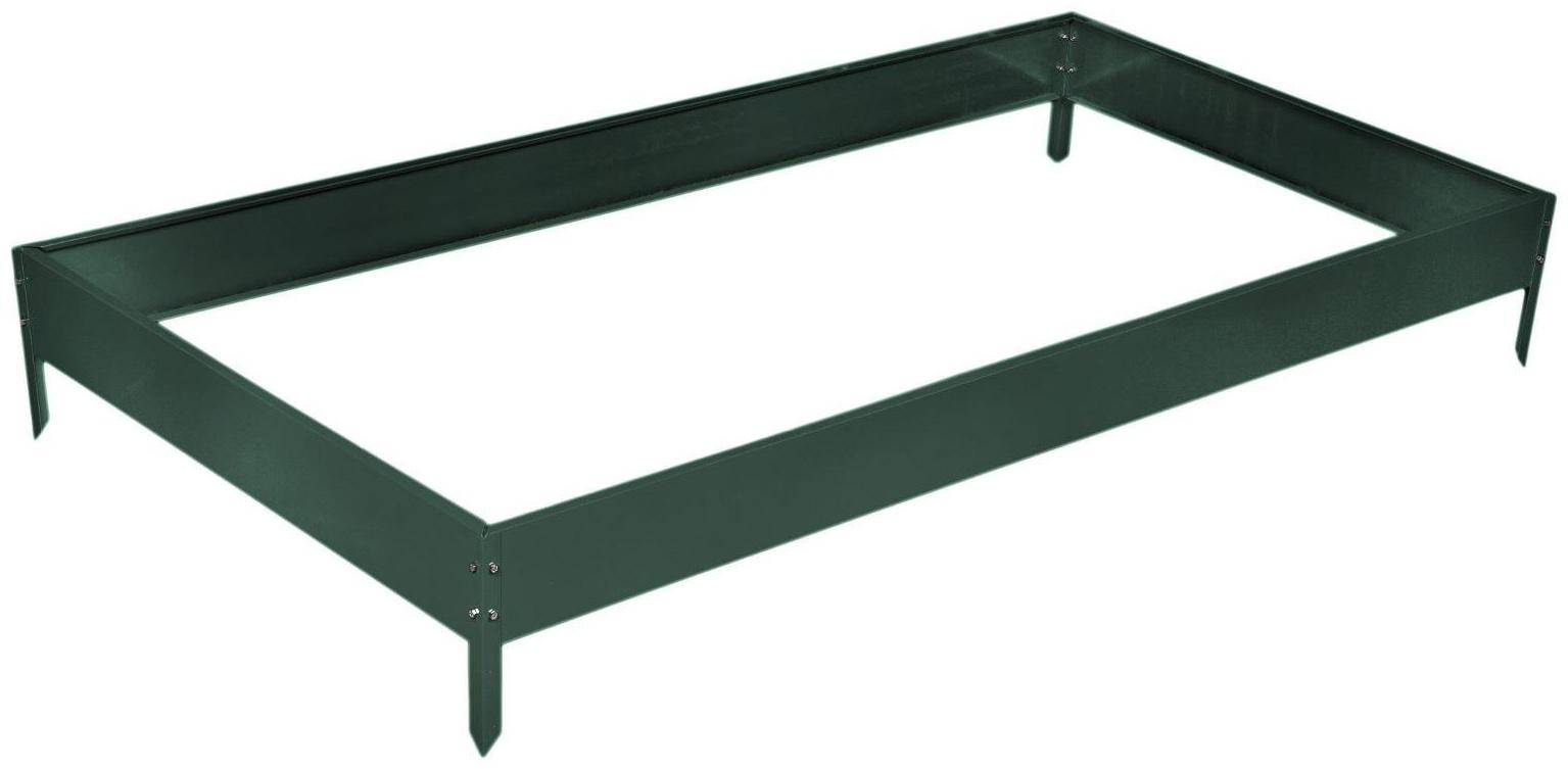 Грядка оцинкованная, 195 × 100 × 15 см, тёмно-зелёная, Greengo