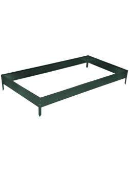 Грядка оцинкованная, 195 × 100 × 15 см, тёмно-зелёная, Greengo