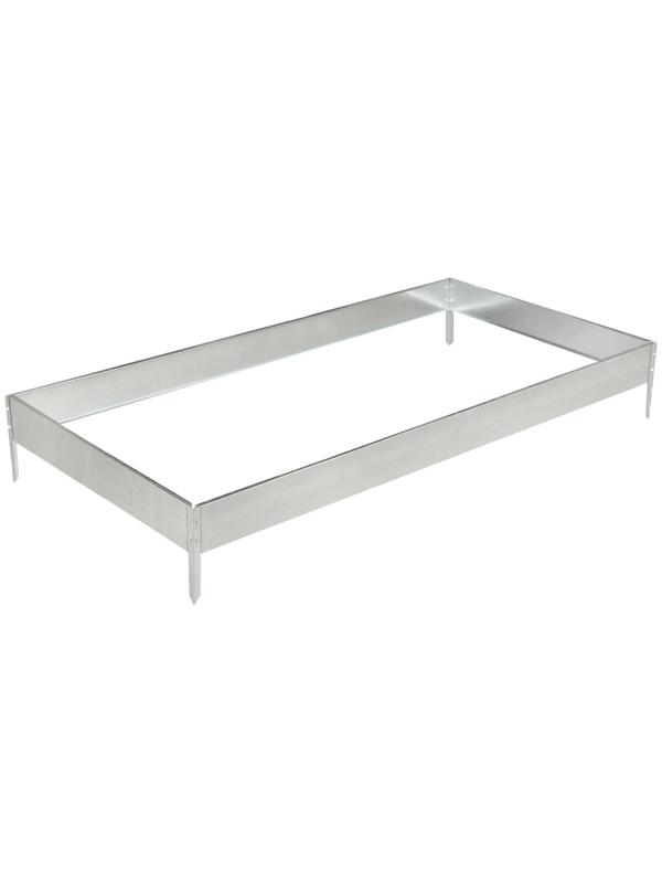 Грядка оцинкованная, 195 × 100 × 15 см, серая, Greengo