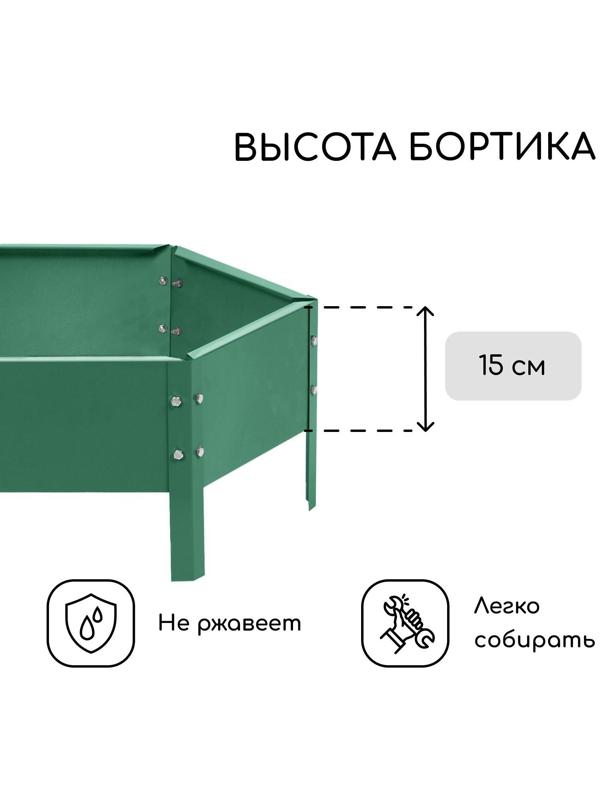 Клумба оцинкованная, d = 60 см, h = 15 см, зелёная, Greengo