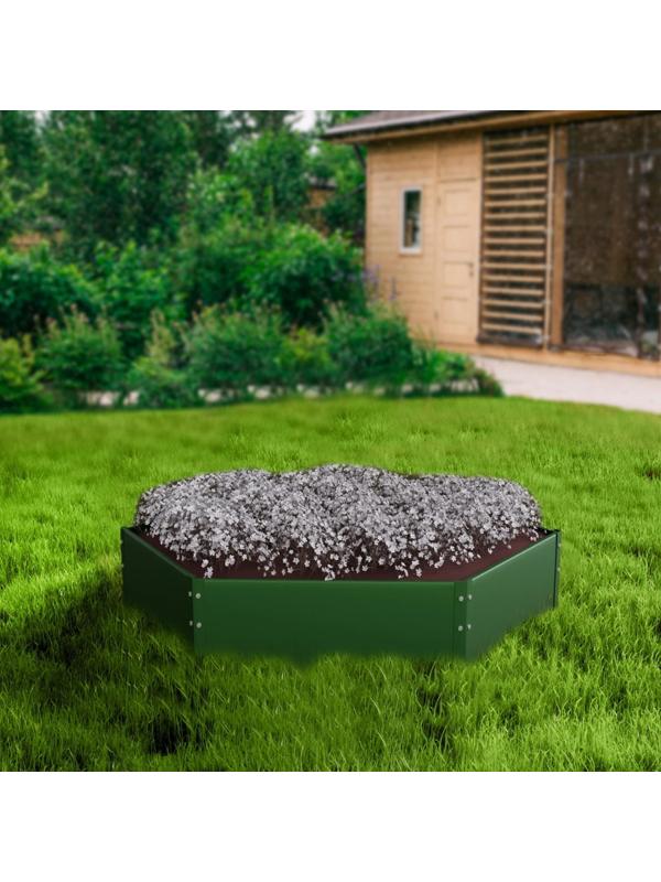 Клумба оцинкованная, d = 60 см, h = 15 см, зелёная, Greengo