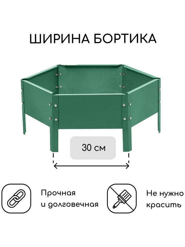 Клумба оцинкованная, d = 60 см, h = 15 см, зелёная, Greengo