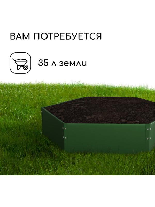 Клумба оцинкованная, d = 60 см, h = 15 см, зелёная, Greengo
