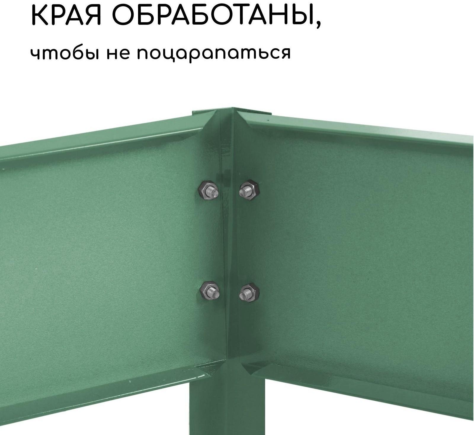 Клумба оцинкованная, d = 100 см, h = 15 см, зелёная, Greengo