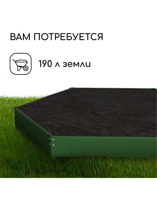 Клумба оцинкованная, d = 140 см, h = 15 см, зелёная, Greengo