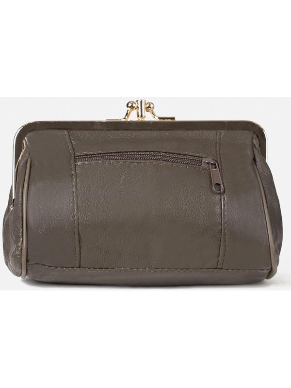 Косметичка на фермуаре, 2 отдела, наружный карман, цвет серый