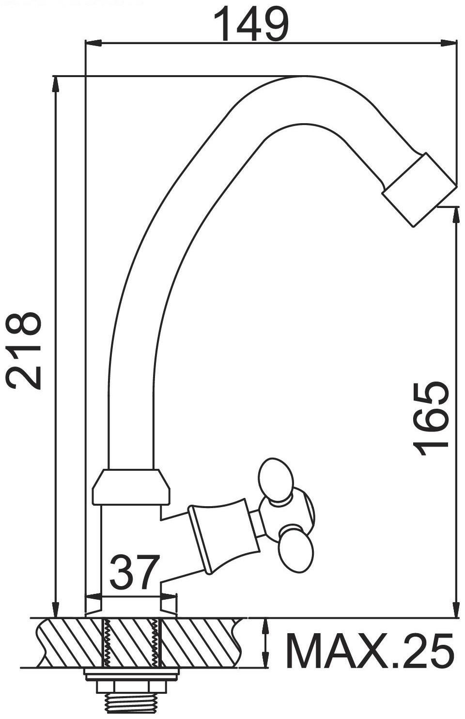 Моносмеситель Accoona A4782M, для холодной воды, синий, хром