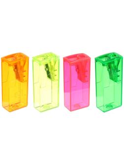 Точилка 1 отверстие с контейнером Faber-Castell 5815 микс*5 цветов, флуоресцентные цвета