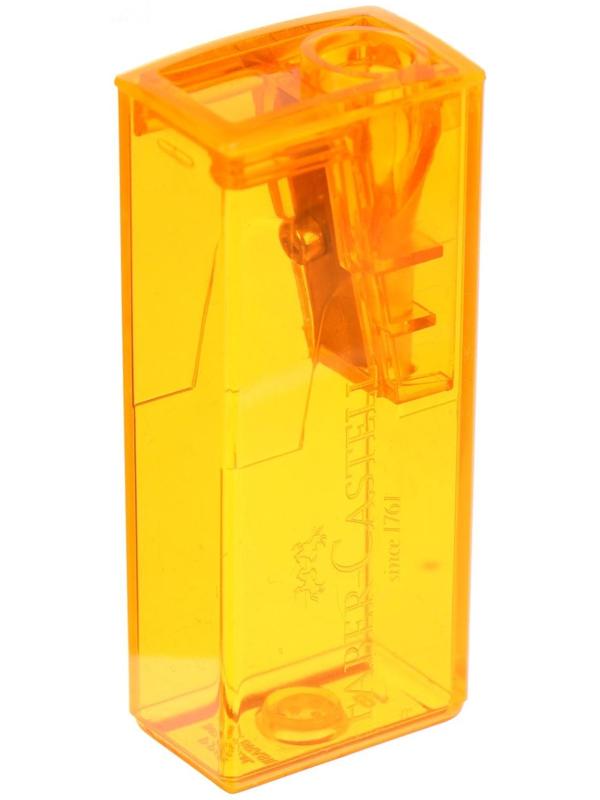 Точилка 1 отверстие с контейнером Faber-Castell 5815 микс*5 цветов, флуоресцентные цвета