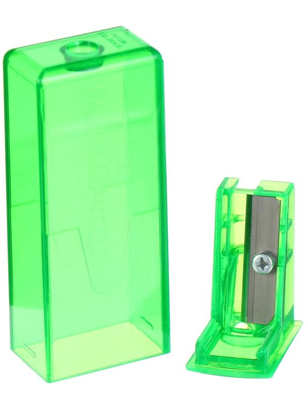 Точилка 1 отверстие с контейнером Faber-Castell 5815 микс*5 цветов, флуоресцентные цвета