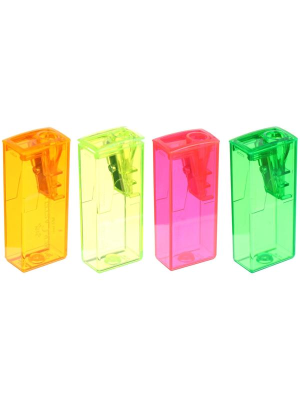 Точилка 1 отверстие с контейнером Faber-Castell 5815 микс*5 цветов, флуоресцентные цвета