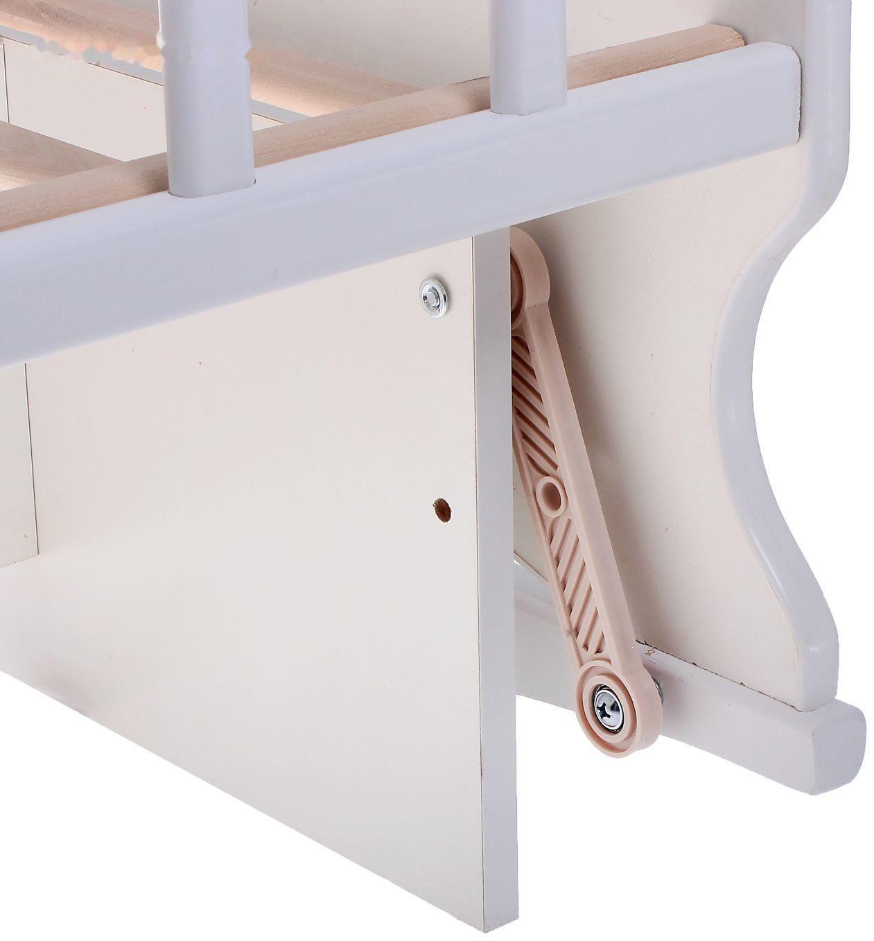 Детская кроватка «Морозко» на качалке с поперечным маятником, цвет белый