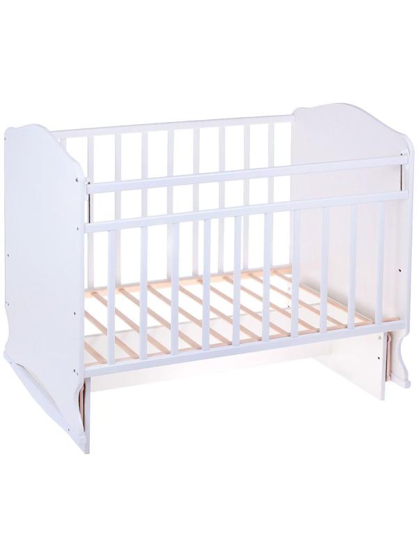 Детская кроватка «Морозко» на качалке с поперечным маятником, цвет белый