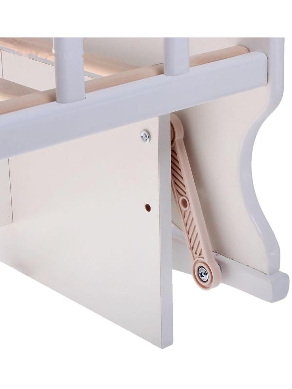 Детская кроватка «Морозко» на качалке с поперечным маятником, цвет белый