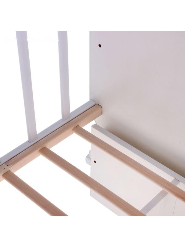 Детская кроватка «Морозко» на качалке с поперечным маятником, цвет белый