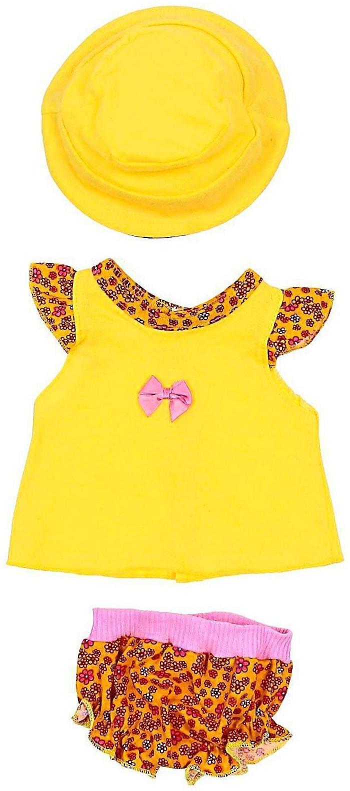 Одежда для кукол «Туника и трусики со шляпкой»