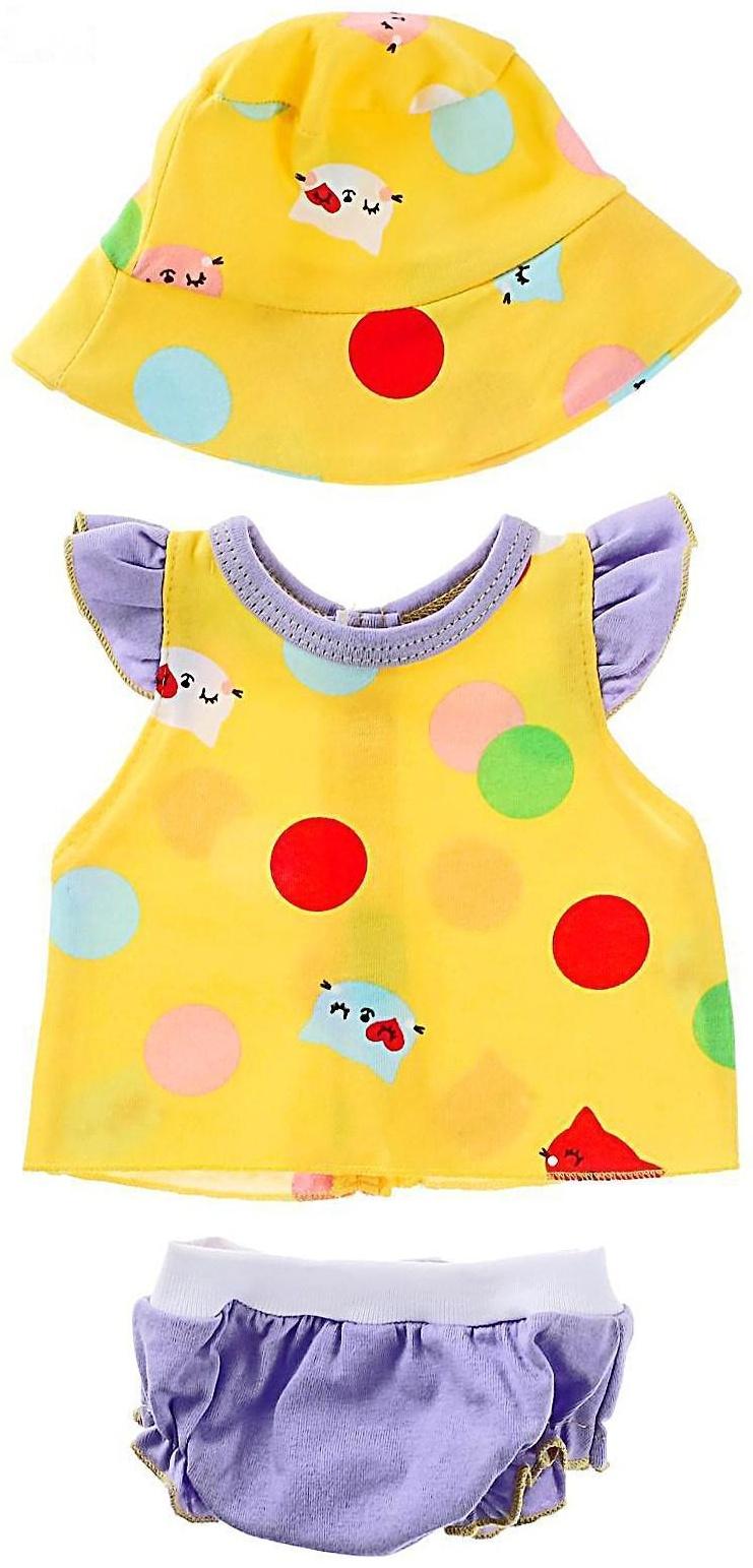 Одежда для кукол «Туника и трусики со шляпкой»