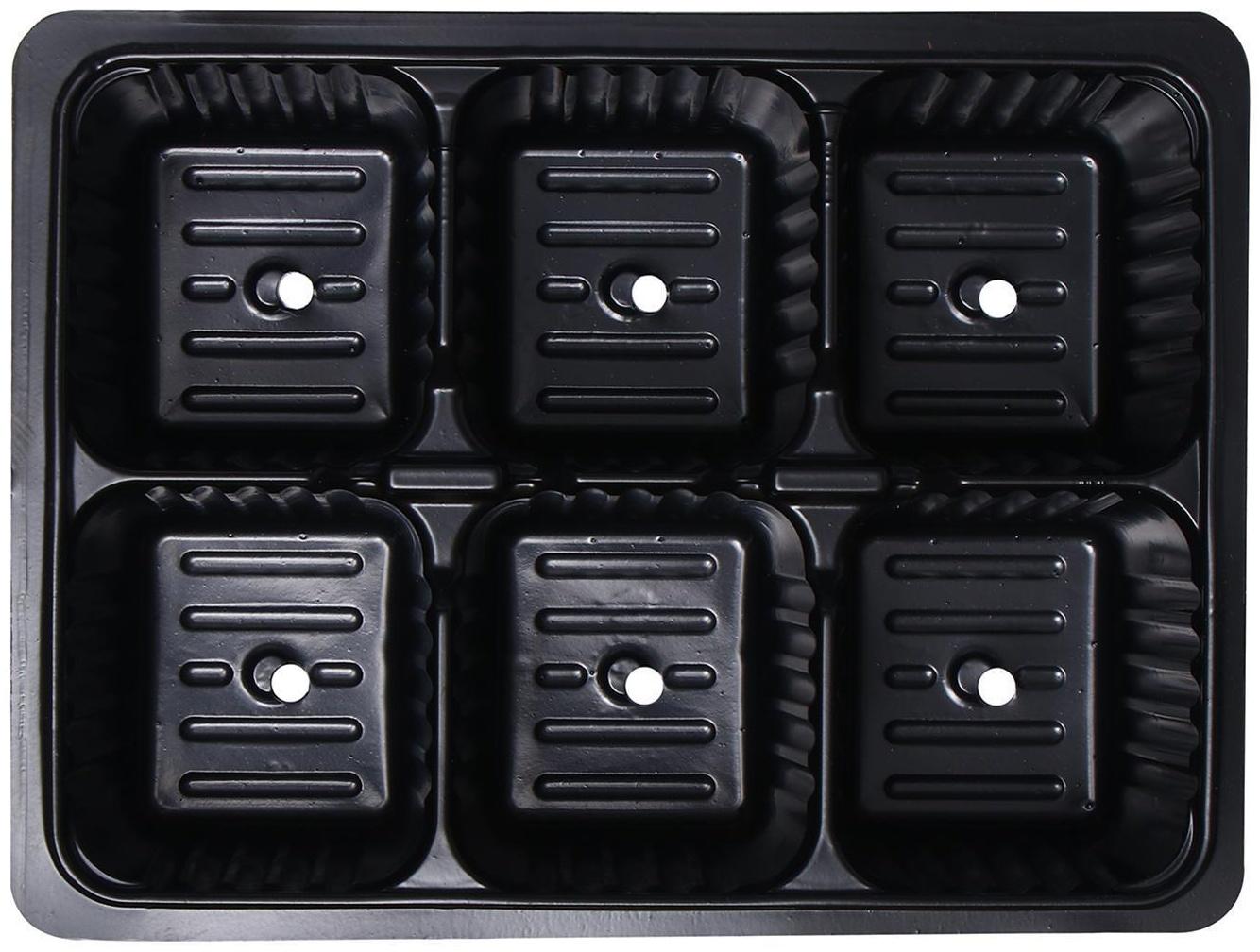 Кассета для рассады, 6 ячеек по 120 мл, набор 10 шт., Greengo