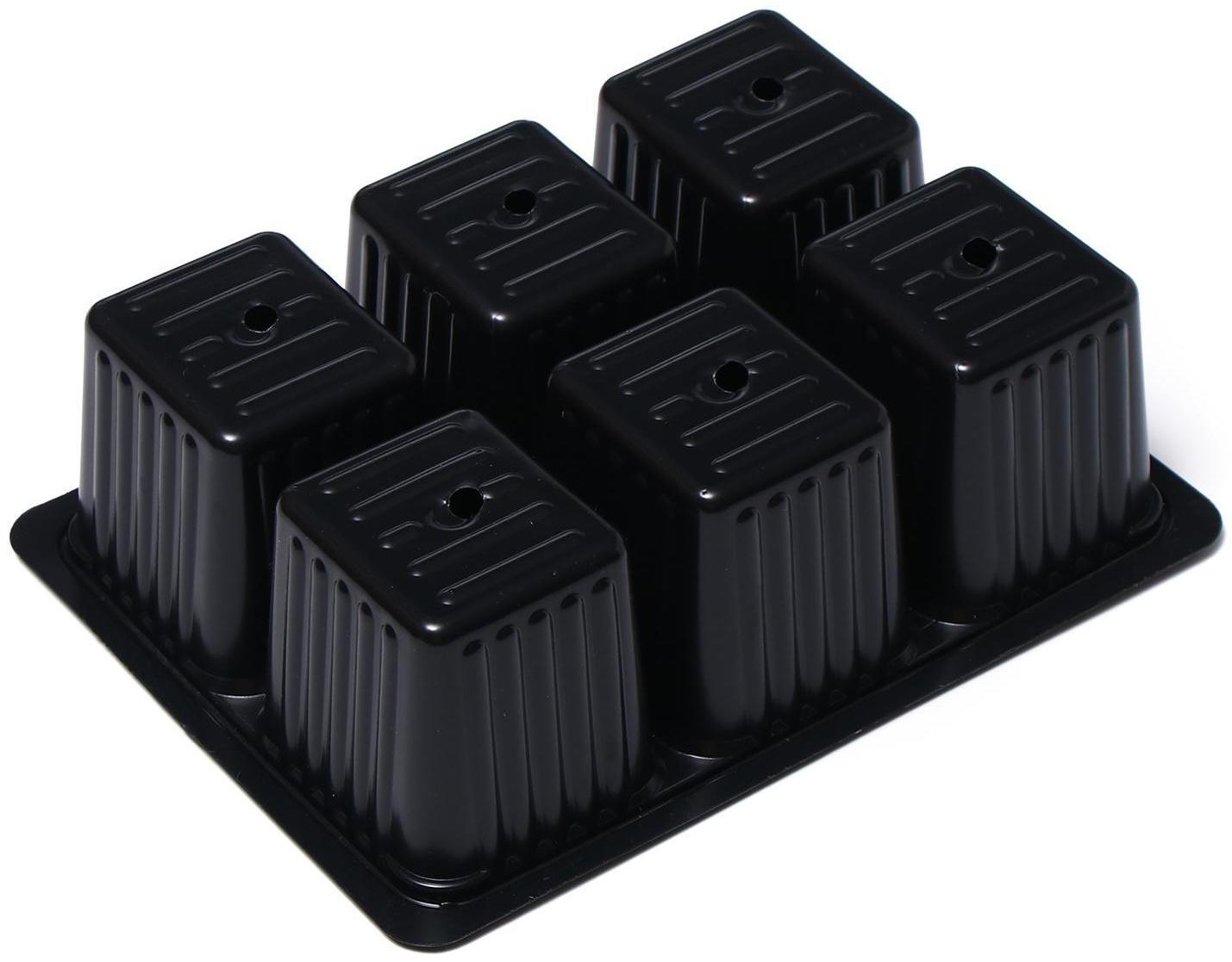 Кассета для рассады, 6 ячеек по 120 мл, набор 10 шт., Greengo