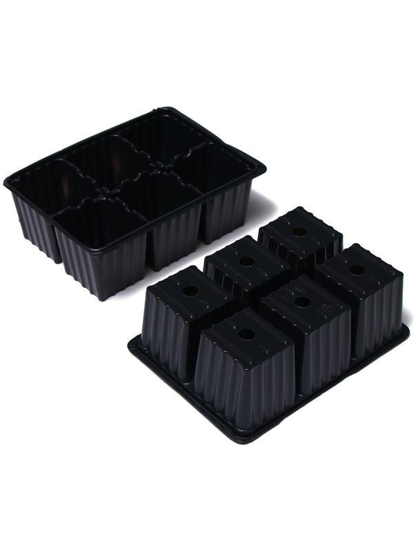 Мини-парник для рассады, 57 × 18 × 14,5 см, 3 вставки, 18 ячеек, Greengo