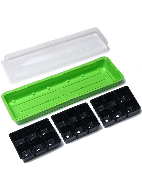 Мини-парник для рассады, 57 × 18 × 14,5 см, 3 вставки, 18 ячеек, Greengo