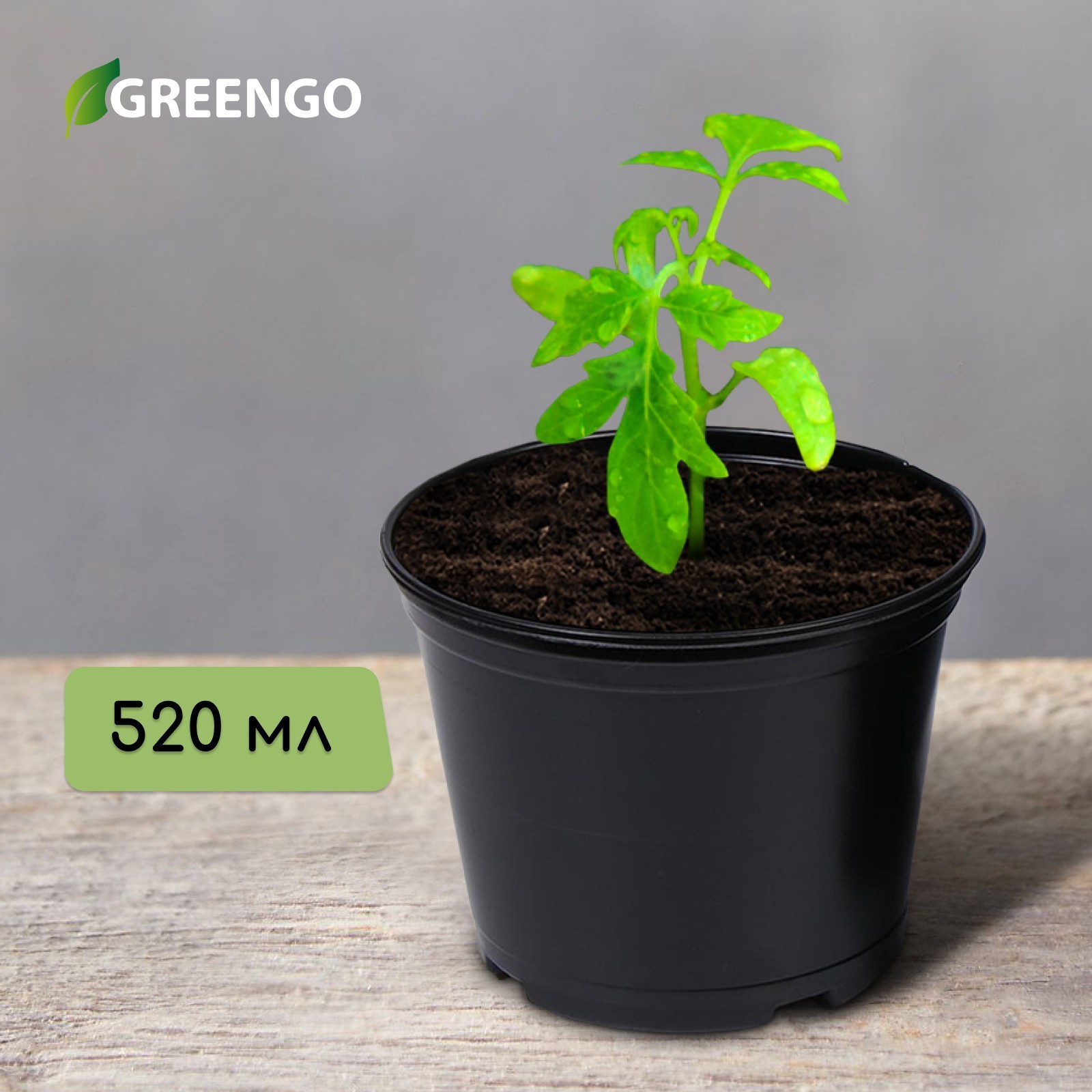 Горшки для рассады Greengo d = 11 см, h = 11 см, чёрный, 520 мл. / 75 шт.