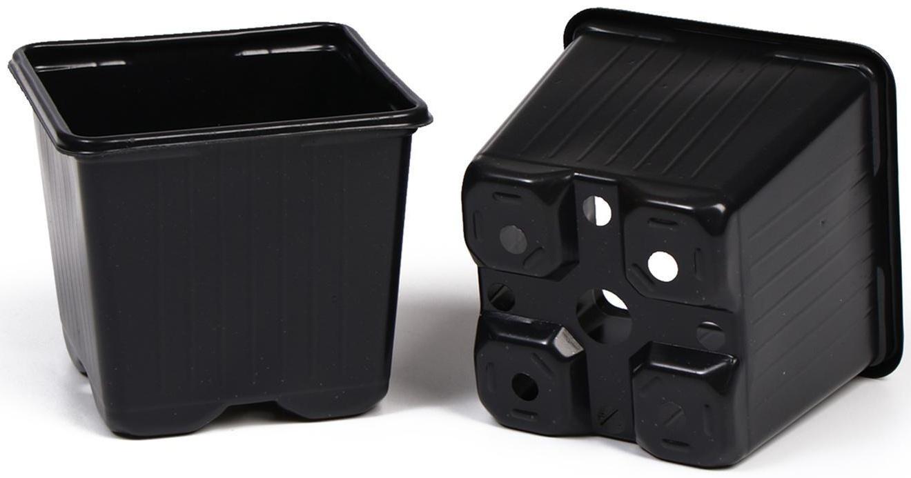 Горшок для рассады, 180 мл, d = 7 см, h = 6 см, чёрный, Greengo