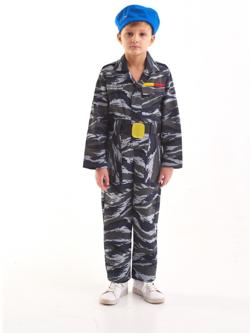 Карнавальный костюм «Десант», берет, комбинезон, пояс, 5-7 лет, рост 122-134 см