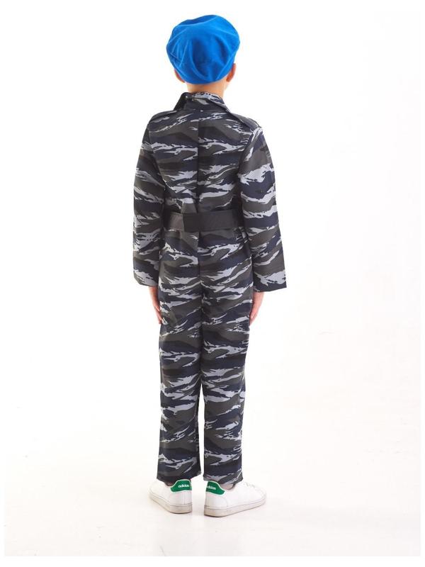 Карнавальный костюм «Десант», берет, комбинезон, пояс, 5-7 лет, рост 122-134 см