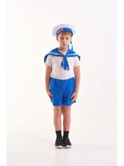Карнавальный костюм «Юнга», бескозырка, воротник, шорты, 5-7 лет, рост 122-134 см