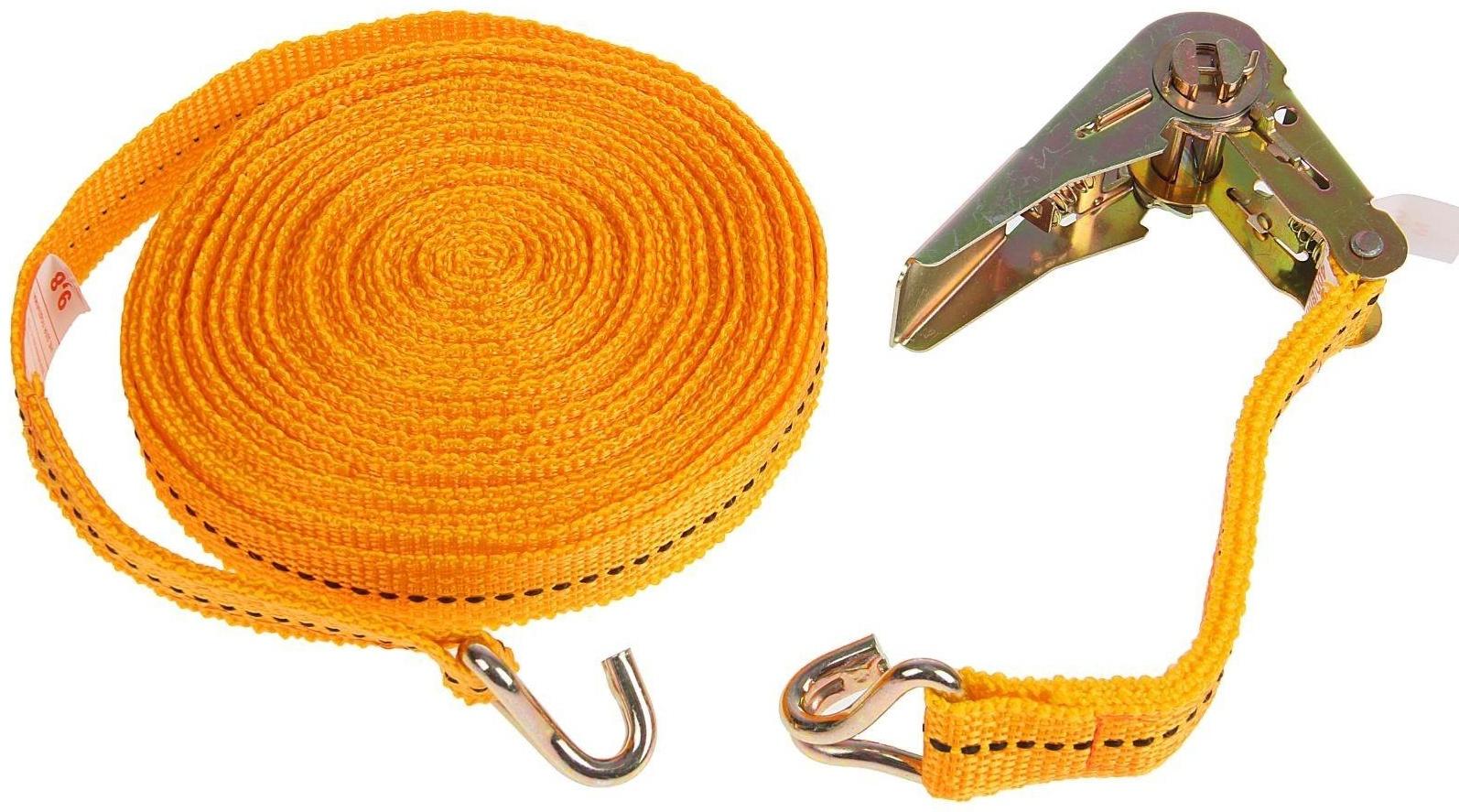 Стяжка груза с механизмом 110 мм, ширина ленты 25 мм, нагрузка 400/800 кг, длина 10 м