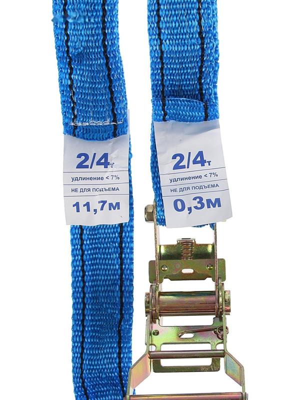 Стяжка груза с механизмом 130 мм, ширина ленты 38 мм, нагрузка 2000/4000 кг, длина 12 м