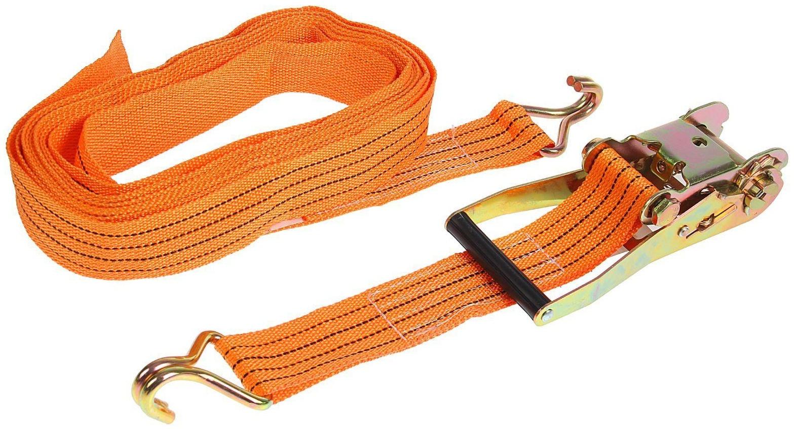 Стяжка груза с механизмом 230 мм, ширина ленты 50 мм, нагрузка 2500/5000 кг, длина 8 м