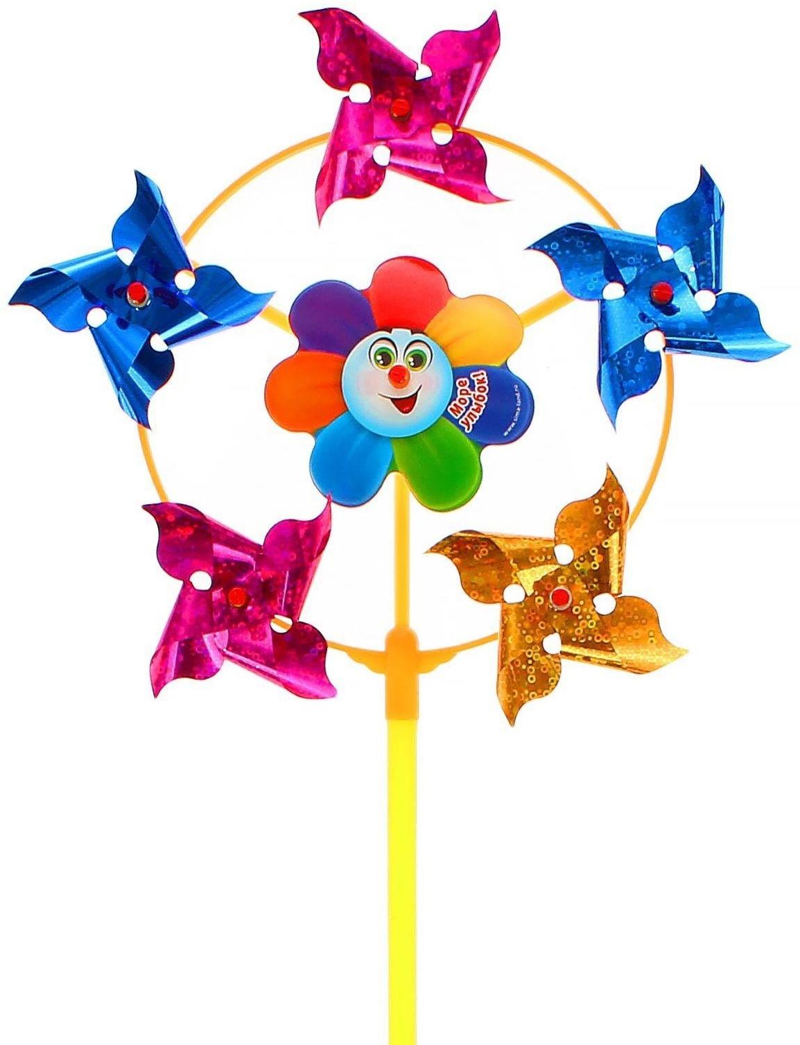 Ветерок с фольгой «Море улыбок», семицветик, 42 см