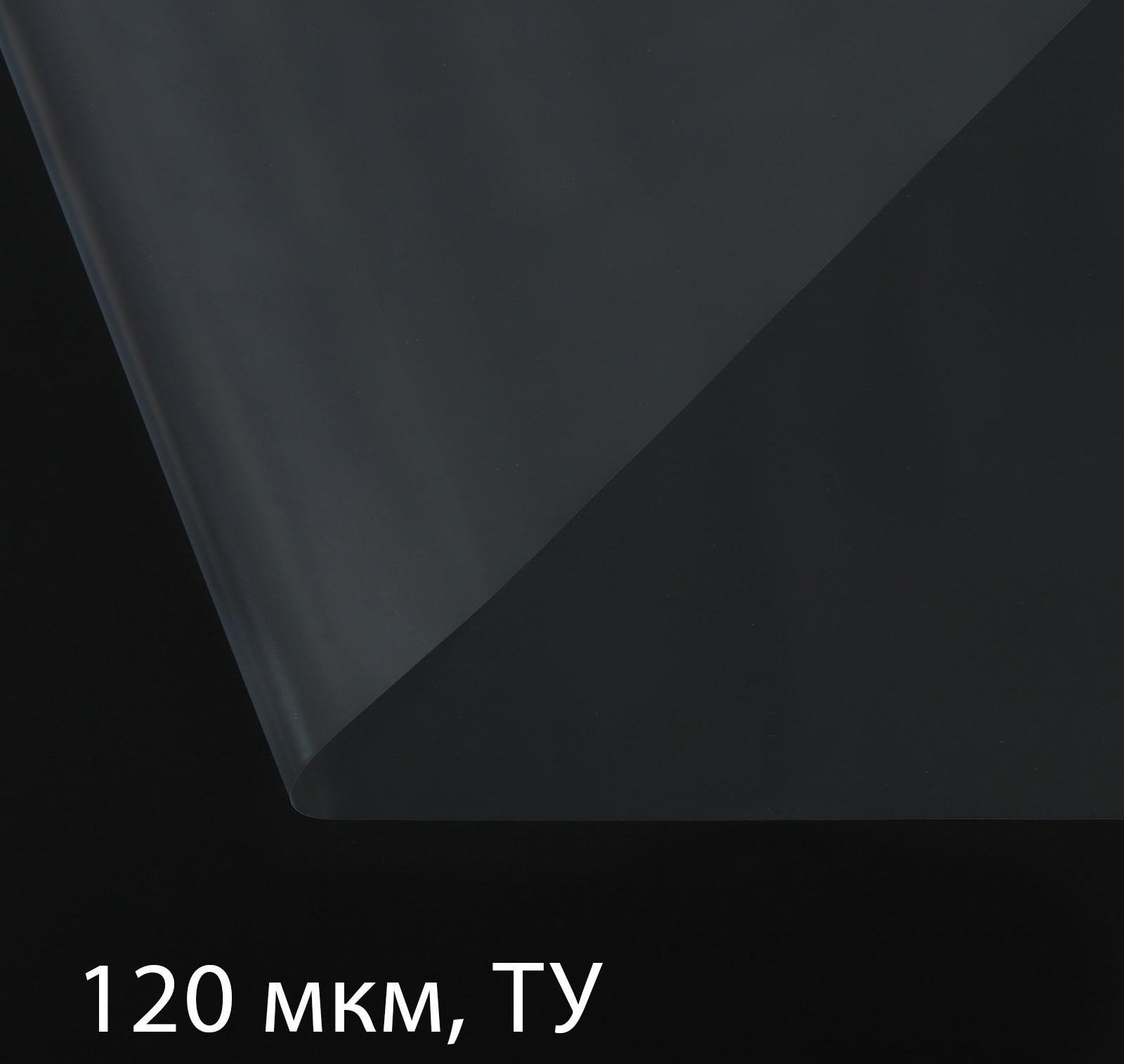 Плёнка полиэтиленовая, толщина 120 мкм, 100 × 3 м, рукав (1,5 м × 2), прозрачная, 1 сорт, Эконом 50 %