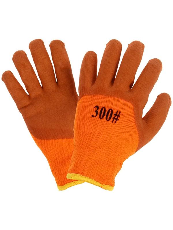 Перчатки нейлоновые, с двойной латексной пропиткой, утеплённые, размер 10, МИКС