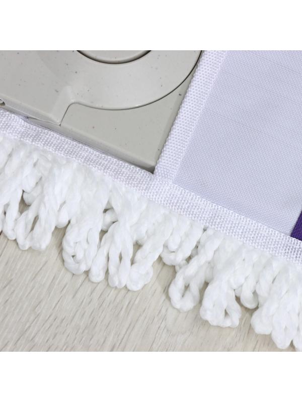 Швабра для мытья пола плоская Доляна, насадка из микрофибры 55×14 см, телескопическая стальная ручка 80-128 см, цвет МИКС