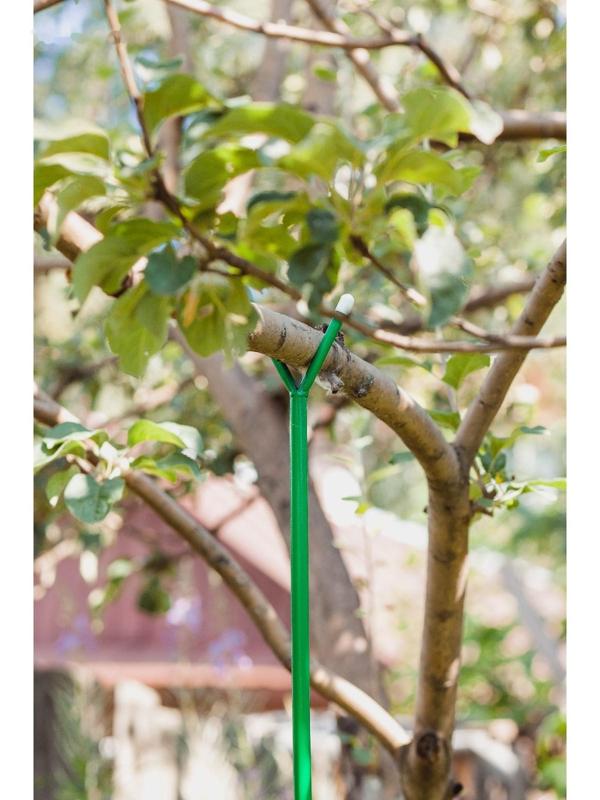 Опора для ветвей, h = 160-280 см, ножка d = 1,6 см, металл, зелёная
