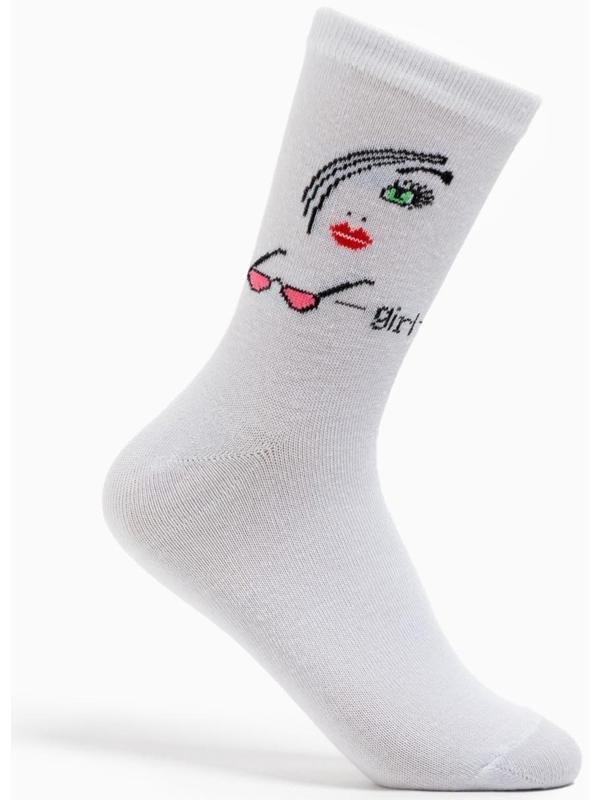 Носки женские, размер 23-25, цвет белый