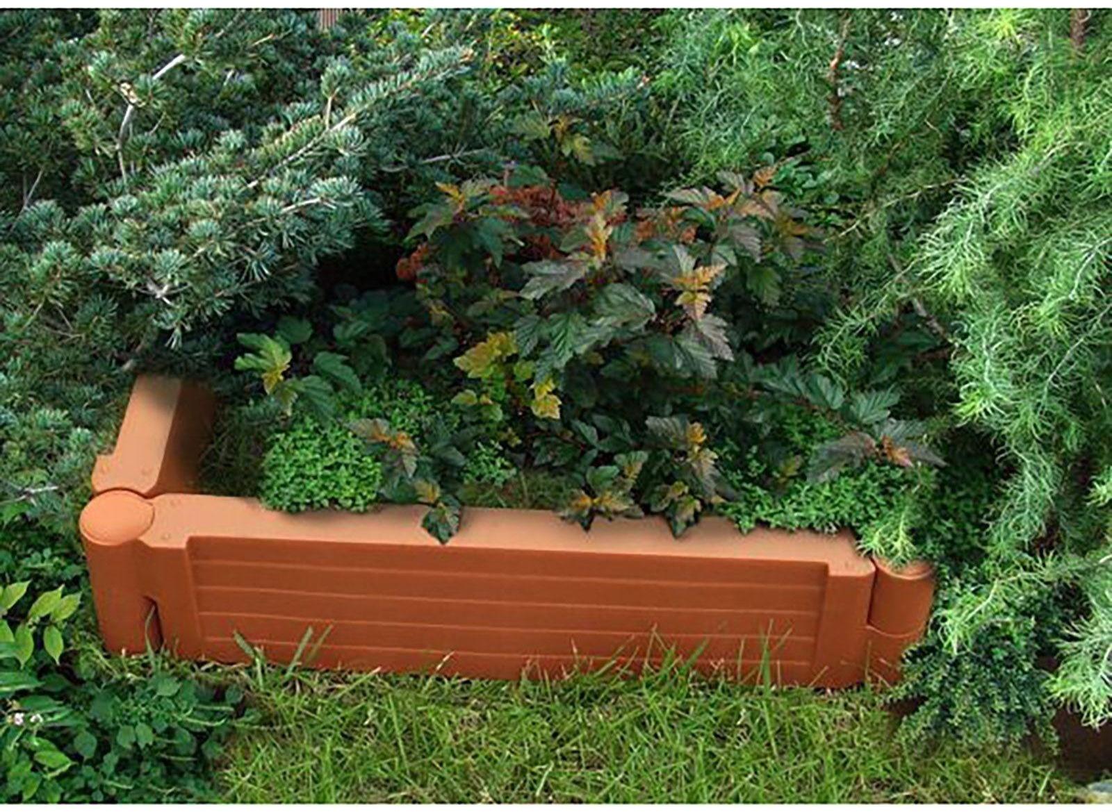 Грядка пластиковая, 55 × 55 × 13 см, терракотовая, «Плюс»