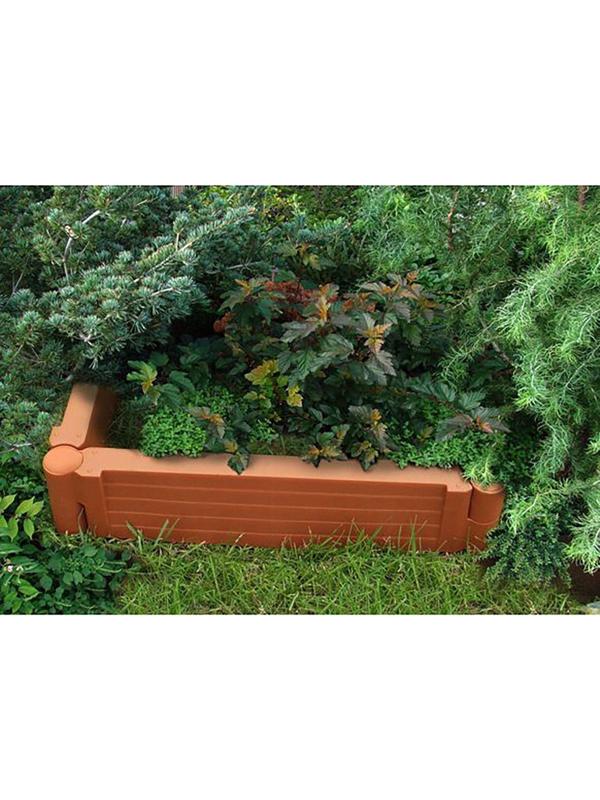 Грядка пластиковая, 55 × 55 × 13 см, терракотовая, «Плюс»
