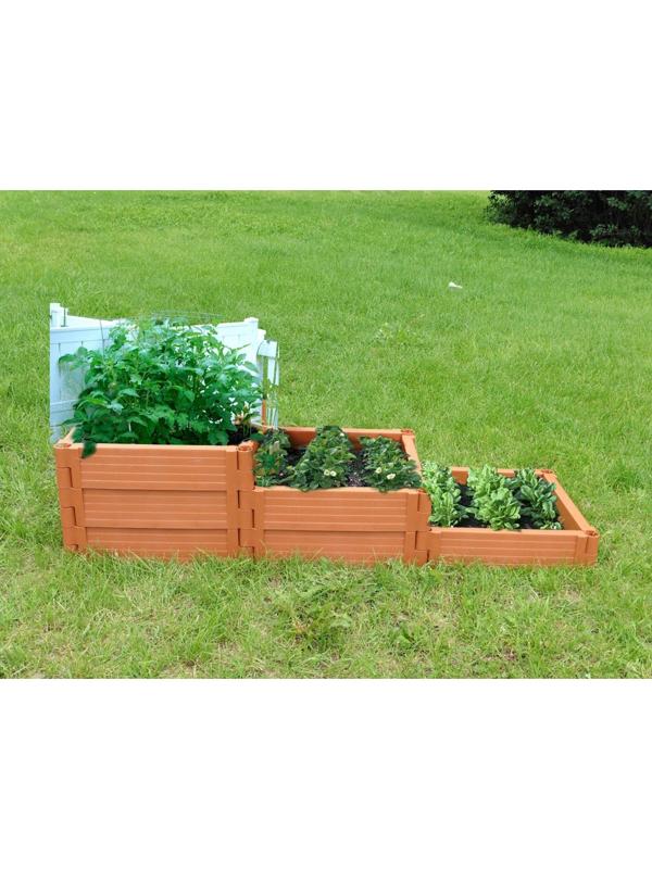 Грядка пластиковая, 55 × 55 × 13 см, терракотовая, «Плюс»