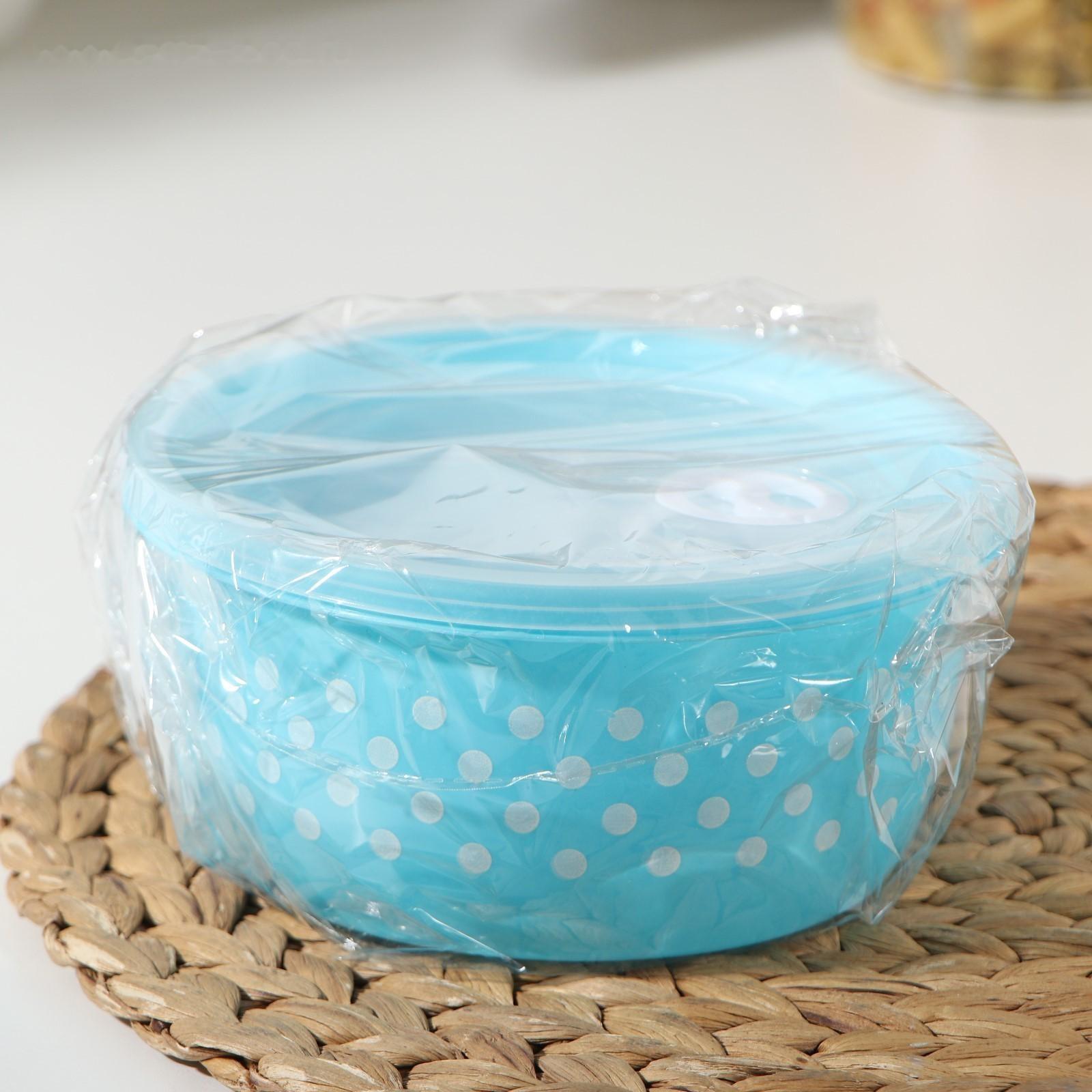 Набор ланч-боксов пластиковых «Горошек», 3 шт: 300 мл, 600 мл, 900 мл, цвет МИКС