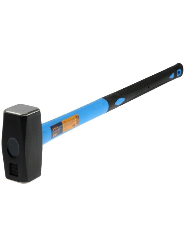 Кувалда кованая ТУНДРА, удлиненная фиберглассовая трехкомпонентная рукоятка, 3 кг