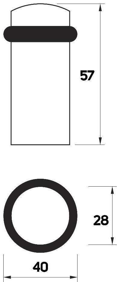 Упор дверной U301GP, d=28 мм, h=57 мм, цвет золото