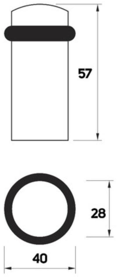 Упор дверной U301AС, d=28 мм, h=57 мм, цвет медь