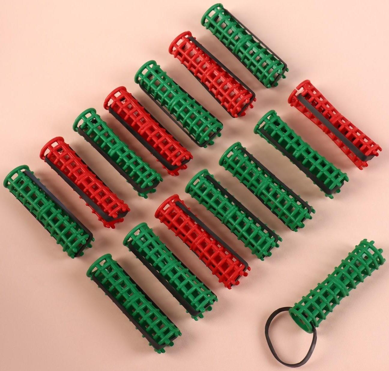 Бигуди на резинке, d = 1,5 см, 15 шт, цвет зелёный